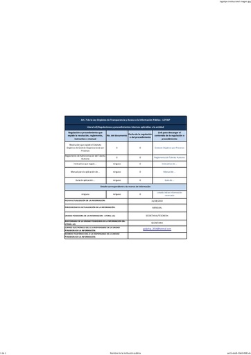 Literal a3) regulaciones y procedimientos internos