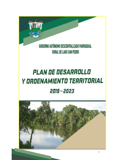 PLAN DESARROLLO LAGO SAN PEDRO - 2019 - 2023